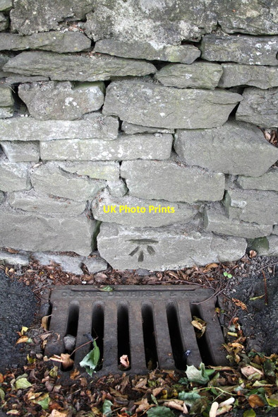 Photo 6"x4" Benchmark on wall of The Bailey Skipton c2011