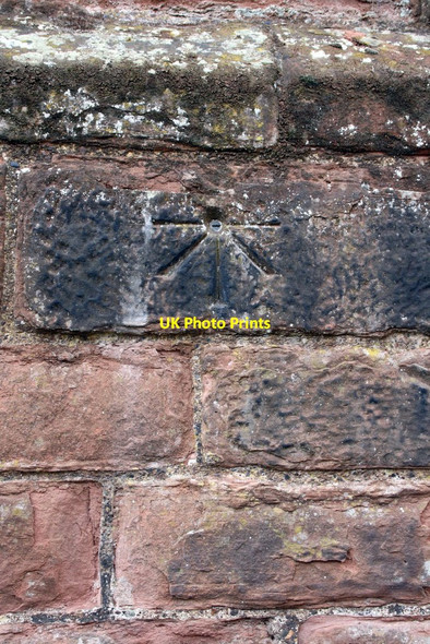 Photo 6"x4" Benchmark on the castle inner keep Carlisle c2011