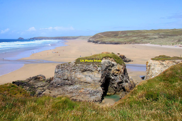 Photo 6"x4" The Natural Arches on Perran Beach Perranporth c2011
