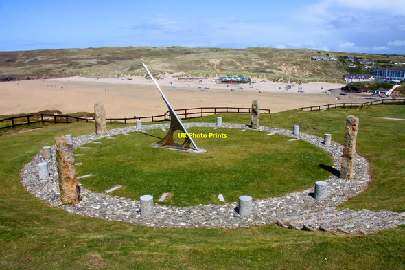 Photo 6"x4" The sundial in Perranporth Perranporth c2011