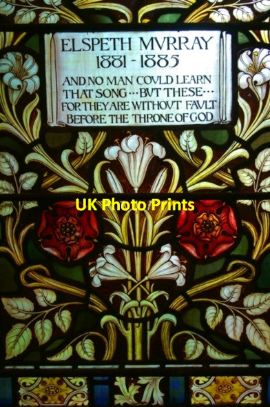 Photo 6"x4" Memorial window to Elspeth Murray 1881-1885 Sanachan c2011