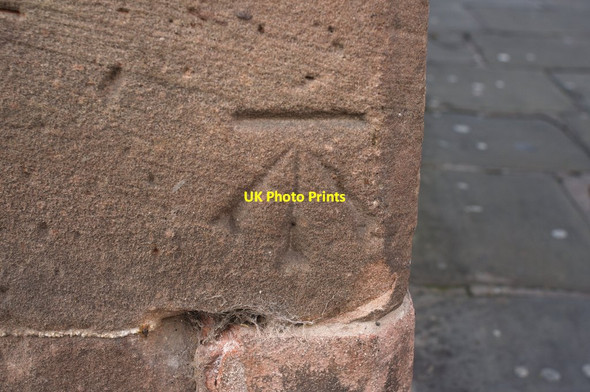 Photo 6"x4" Cut Bench Mark, Chester Town Hall Chester c2011