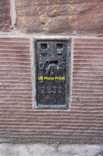 Photo 6"x4" Flush Bracket Bench Mark, Chester Town Hall Chester c2011