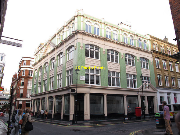 Photo 6"x4" Green-tiled building on Beak Street Westminster c2011