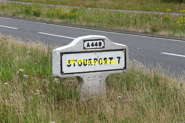 Photo 6"x4" Milepost near Ombersley Ombersley c2010