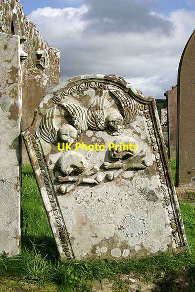 Photo 6"x4" A symbolic gravestone at Girthon Old Parish Churchyard Girthon c2011