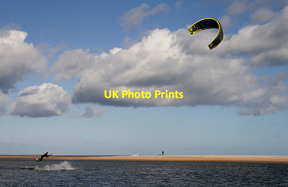 Photo 6"x4" Kite surfing at Budle Bay Bamburgh c2011