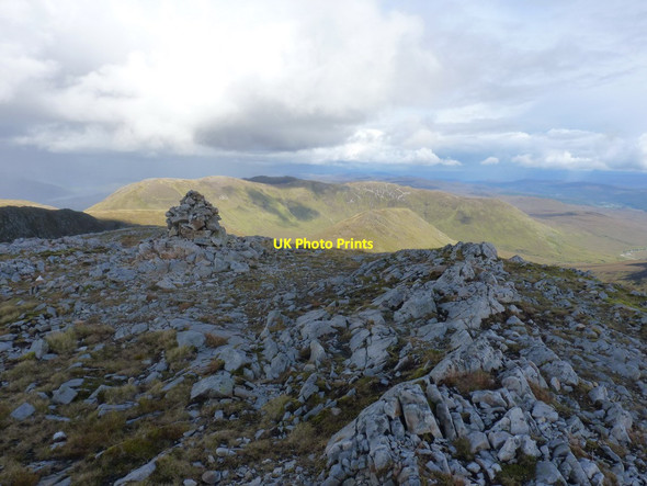 Photo 6"x4" Stony ground and summit cairn on Carn na Coire Mheadhoin S\u00e0il Chaorainn c2011
