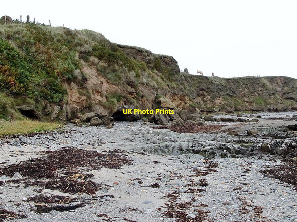Photo 6"x4" Cliffs above Killard Strand Ballyhornan c2011