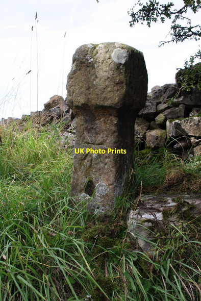 Photo 6"x4" Benchmark on boundary stone at High Lane\/Witton Steeps junction West Witton c2011