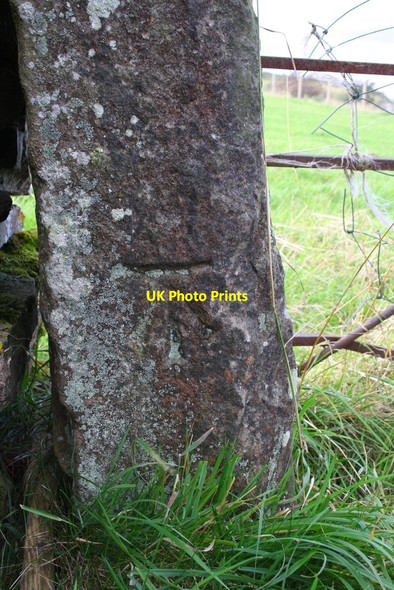 Photo 6"x4" Benchmark on gatepost near Penhill Farm West Witton c2011