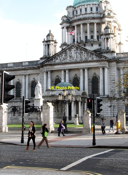 Photo 6"x4" The Union Flag restored to its place on Belfast City Hall Belfast c2011