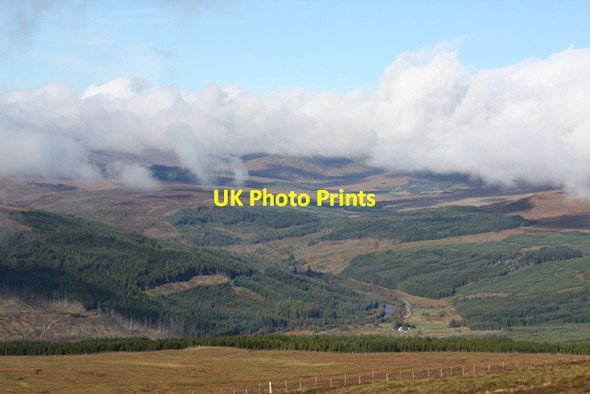 Photo 6"x4" Moorland and forest below Little Wyvis Tom na Caillich c2011