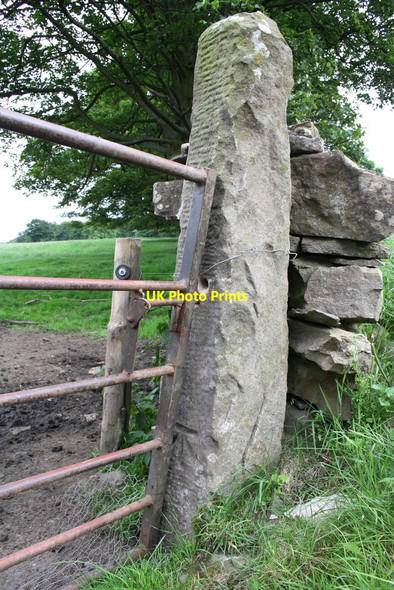 Photo 6"x4" Benchmark on gatepost on Scot Gate Swinithwaite c2011