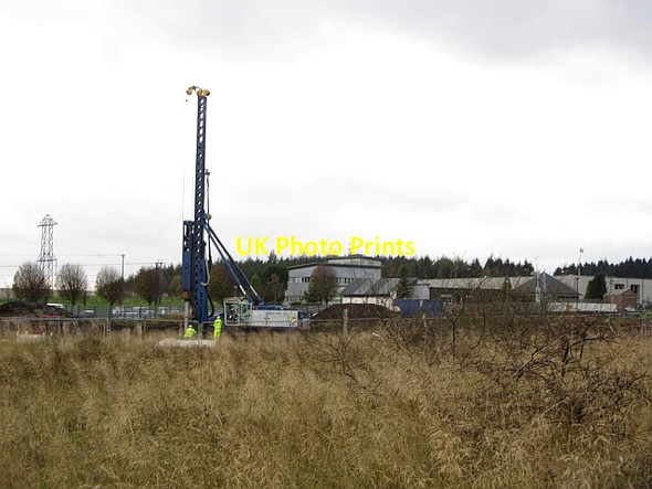 Photo 6"x4" Pile driver Cumbernauld Village c2011