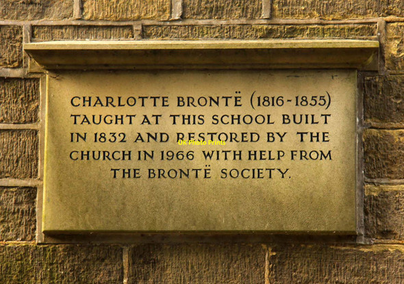 Photo 6"x4" Plaque on the Old School Room Haworth c2011