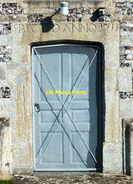 Photo 6"x4" Church of St Lawrence- date stone Salisbury c2011