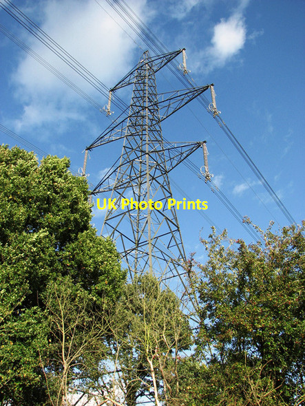 Photo 6"x4" Electricity pylon by Byng Bridge Wickham Market c2011