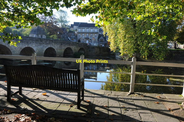 Photo 6"x4" Seat beside the river Bradford-On-Avon c2011