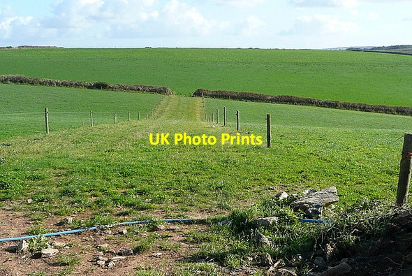 Photo 6"x4" Pastures on Reskajaege Downs Camborne c2011