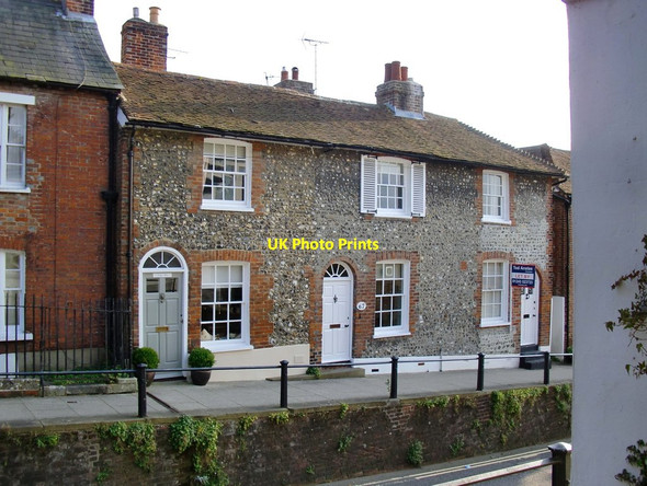 Photo 6"x4" Flint-built cottages at the downhill end of Maltravers Street, Arundel Arundel c2011