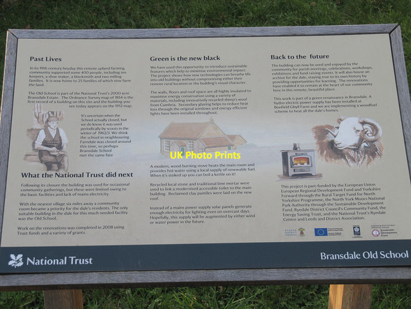 Photo 6"x4" Information board at the old School House Cockayne c2011