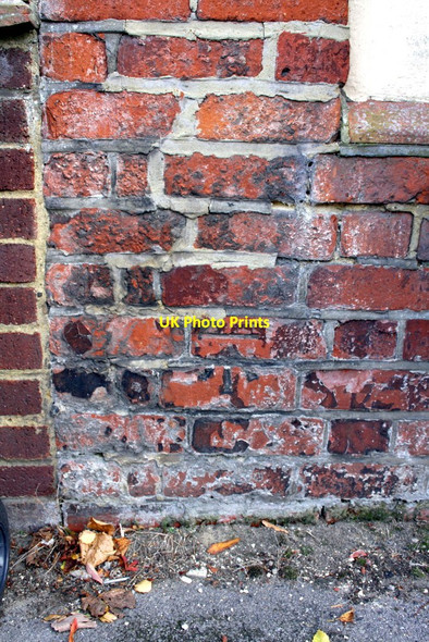 Photo 6"x4" Benchmark on wall by #101 Grovelands Road Churchend\/SU6772 c2011