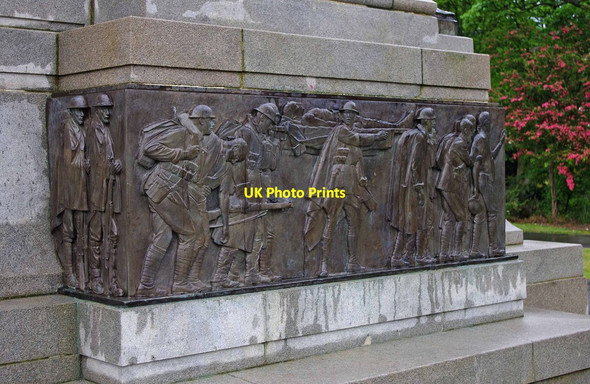 Photo 6"x4" Ashton Gardens - War Memorial frieze on northeast side, St. Annes-on-Sea Lytham St Anne's c2011