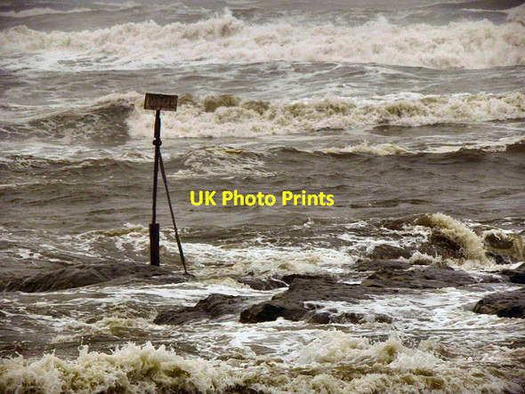 Photo 6"x4" Danger Sign at Doo Craigs St Andrews c2011