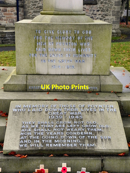 Photo 6"x4" Poynton War Memorial (detail) Bramhall c2011