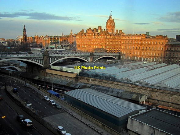 Photo 6"x4" North Bridge and Waverley Station in early morning Edinburgh c2011