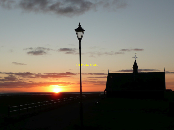 Photo 6"x4" Sunset and former lifeboat station Saltcotes c2011