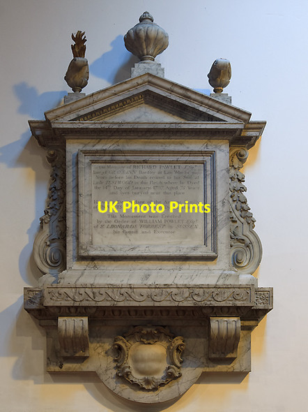 Photo 6"x4" Monument to Richard Pawlett - St Mary's church, Eling Totton c2011