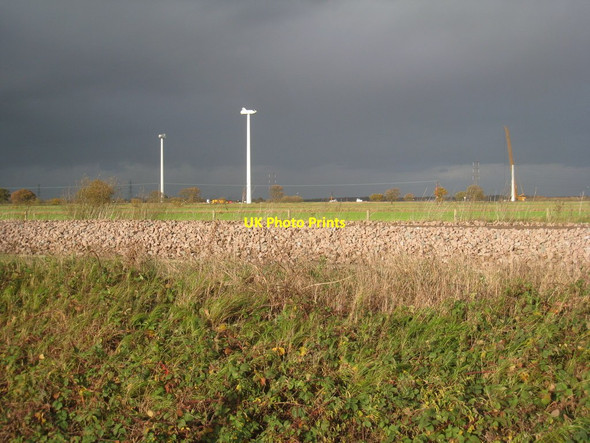 Photo 6"x4" Wind turbine construction on Sand Moor Hatfield Chase c2011