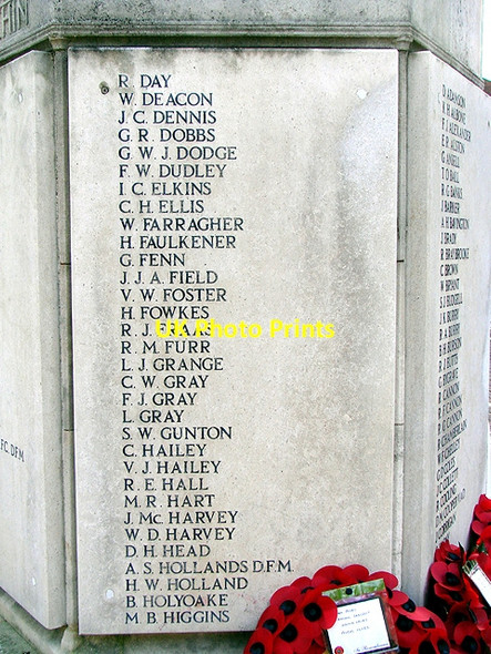 Photo 6"x4" Hitchin War Memorial - World War Two Panel - D to H Hitchin c2011