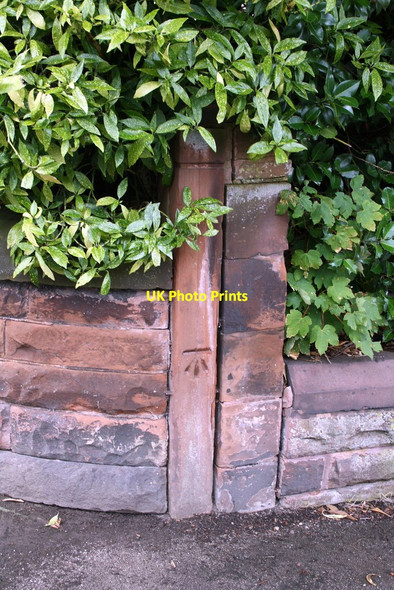 Photo 6"x4" Benchmark on wall post of #16 Norfolk Road Carlisle c2011