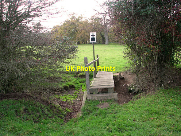 Photo 6"x4" Footbridge over dry ditch, Sotterley Park Sotterley c2011