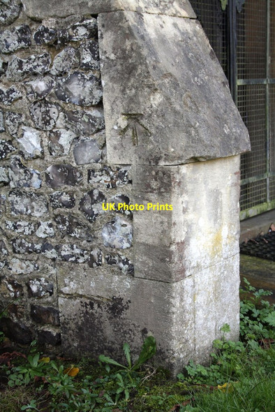 Photo 6"x4" Benchmark by porch of St Mary's Church Pangbourne c2011