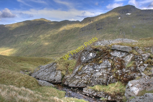 Photo 6"x4" Stream Bend, Tributary of the Allt Coire Chaorach Glas Leathad\/NN4424 c2008