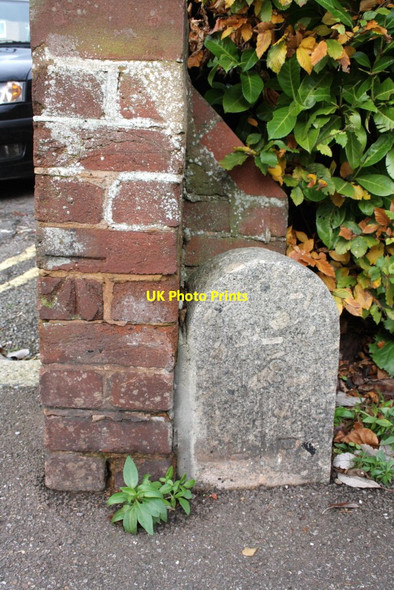 Photo 6"x4" Benchmark at end of wall on College Avenue Exeter c2011