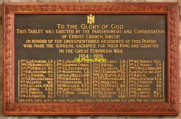 Photo 6"x4" Christ Church, Main Road, Sidcup - War Memorial WWI Foxbury c2011