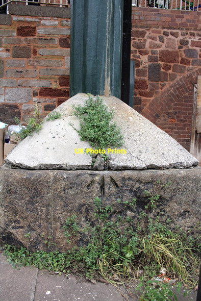 Photo 6"x4" Benchmark on base of Iron Bridge pillar Exeter c2011