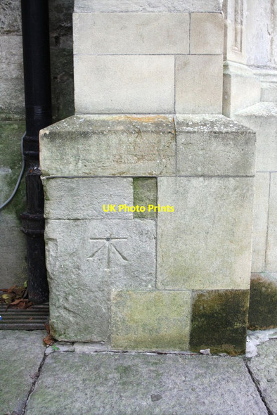 Photo 6"x4" Benchmark on Exeter Cathedral Exeter c2011
