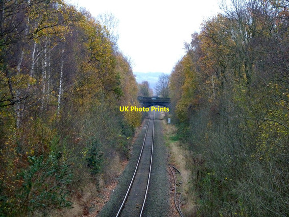 Photo 6"x4" Single track railway through Davenport Cheadle Hulme c2011