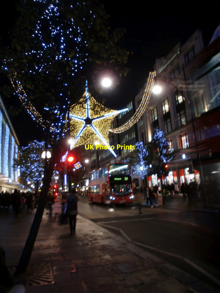 Photo 6"x4" Christmas Lights, Oxford Street, London W1 Westminster c2011 P1