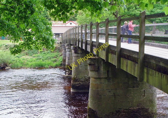 Photo 6"x4" Wooden Bridge over the river Wharfe Storiths c2008