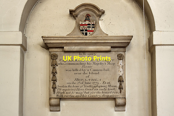 Photo 6"x4" Monument to Captain Everett RN - church of St Peter & St Paul, Fareham Fareham c2011