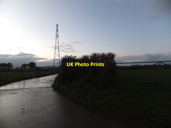 Photo 6"x4" Track to Chaldon Farm and electric power lines Higher Weaver c2011