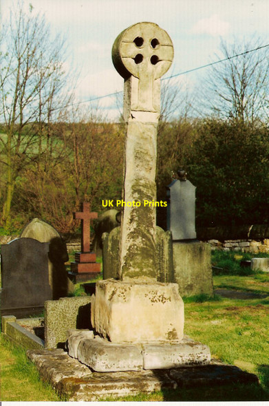 Photo 6"x4" Saxon Cross St Giles Churchyard High Moor\/SK4680 c1991