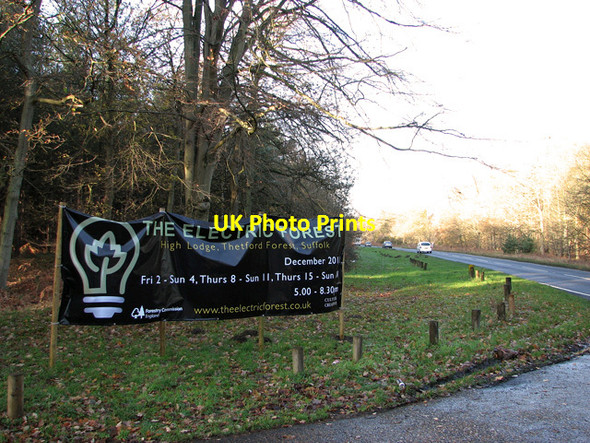 Photo 6"x4" The B1107 road fromThetford to Brandon Santon Downham c2011